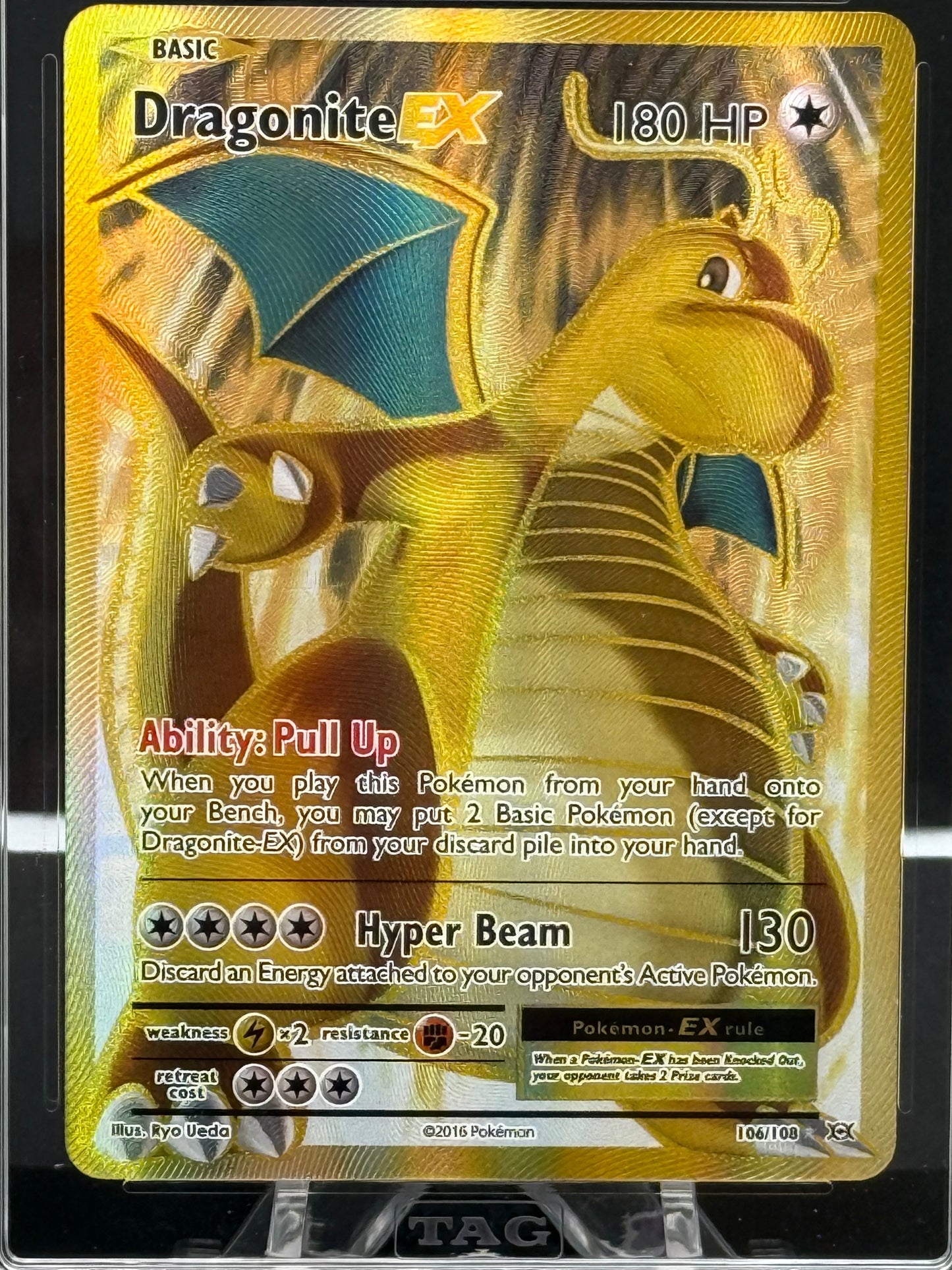 Pokémon Slab# 267 Dragonite EX 106/108 TAG 10