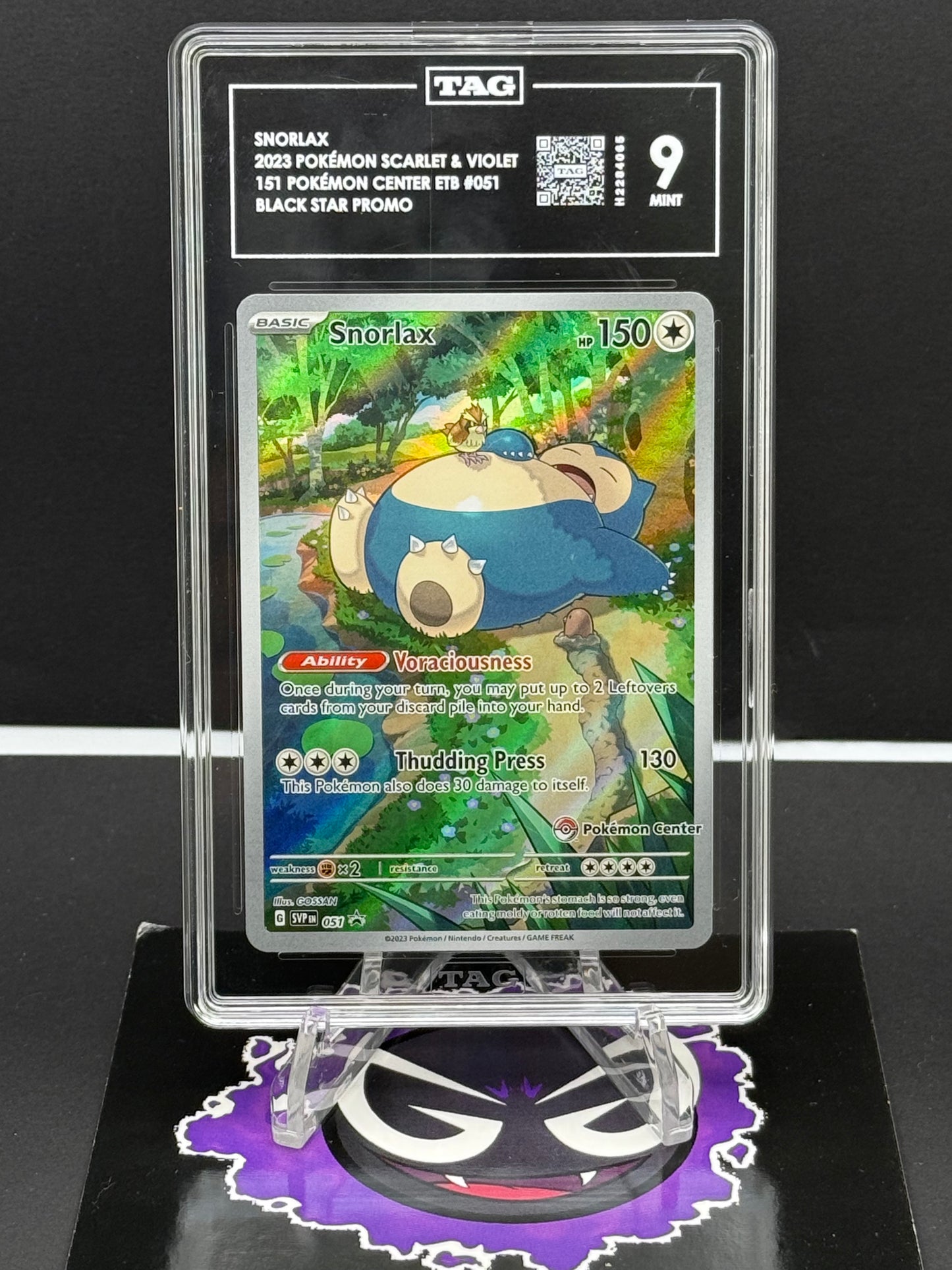 Pokémon Slab# 271 Snorlax 151 Pokémon Center Promo 51 TAG 9