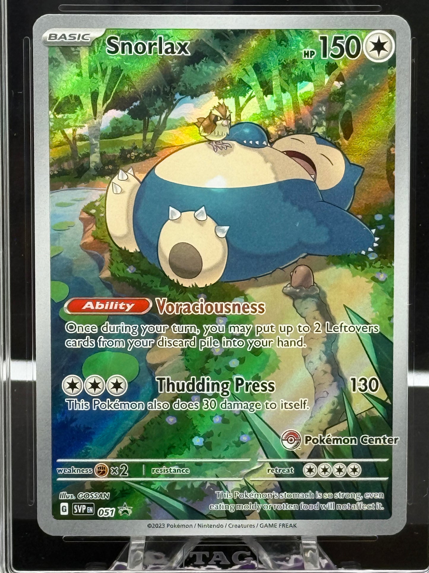 Pokémon Slab# 271 Snorlax 151 Pokémon Center Promo 51 TAG 9