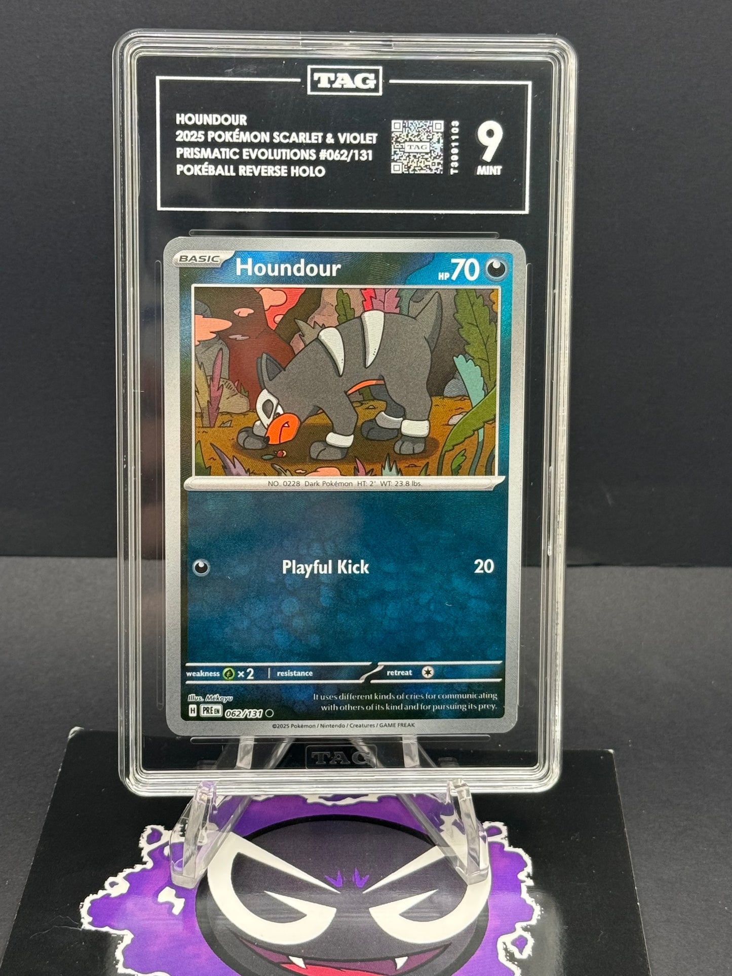 Pokémon Slab#261 Houndour "Pokeball" 62/131 TAG 9