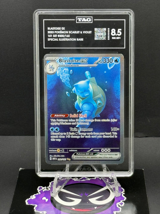Pokémon Slab# 286 Blastoise EX SIR 200/165 TAG 8.5