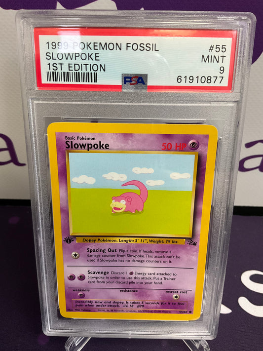 1999 Pokemon Fossil Slowpoke 1st Edition PSA 9