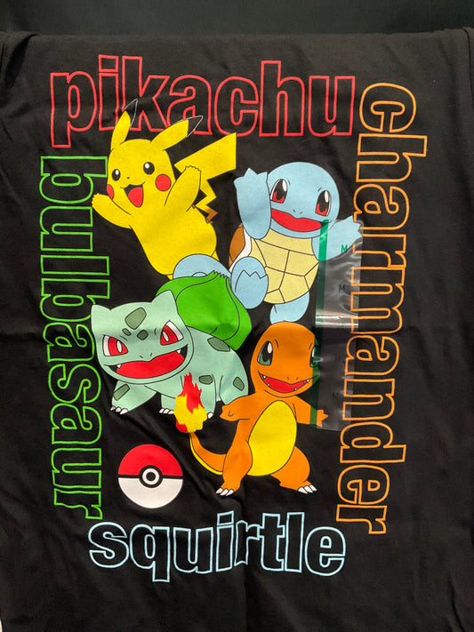 Pokémon Boys T-Shirt W/ Pikachu, Bulbasaur, Charmander & Squirtle Size Medium