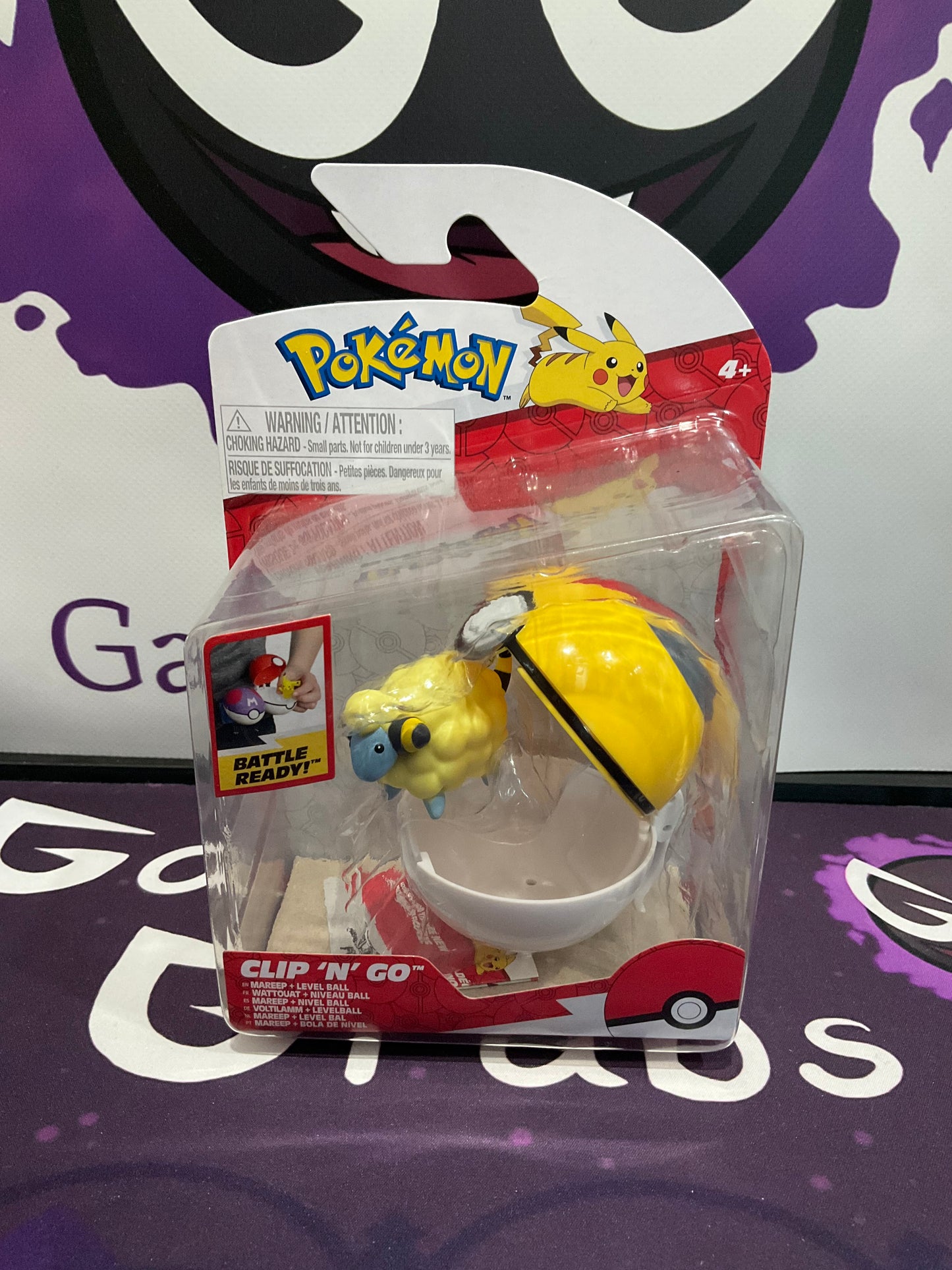 Pokémon Clip N Go Mareep and Level Ball Toy Figure