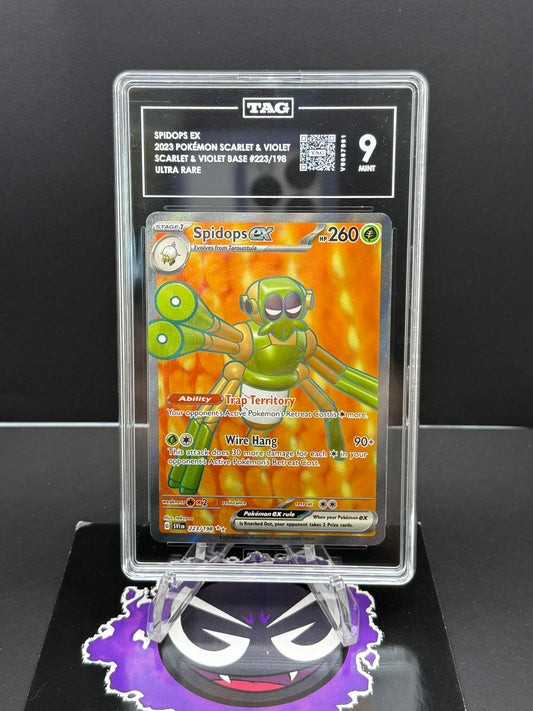 Pokémon Slab# 274 Spidops EX Full Art 223/198 TAG 9