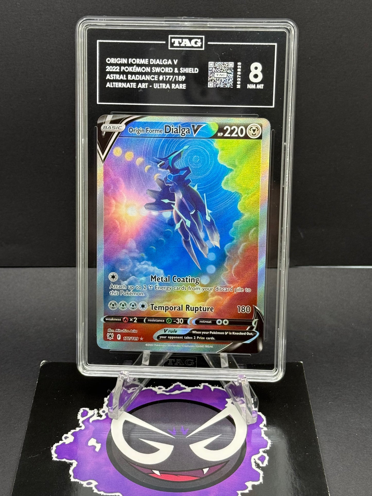 Pokémon Slab #235 Origin Forme Dialga V 177/189 TAG 8