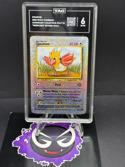 Pokémon Slab #90 Spearow 94/110 TAG 6 Slab Legendary Collection REV HOLO