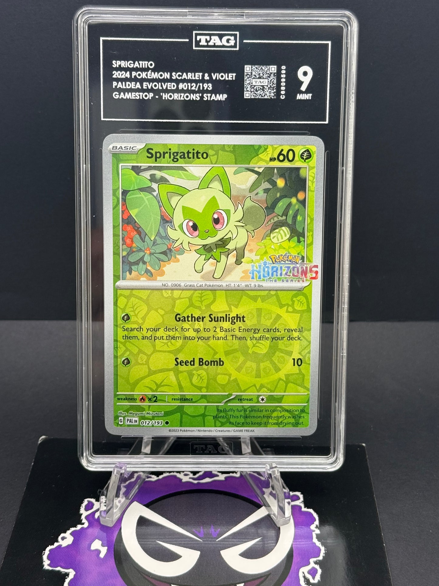Pokémon Slab# 251 Sprigatito "Horizons" 12/193 TAG 9