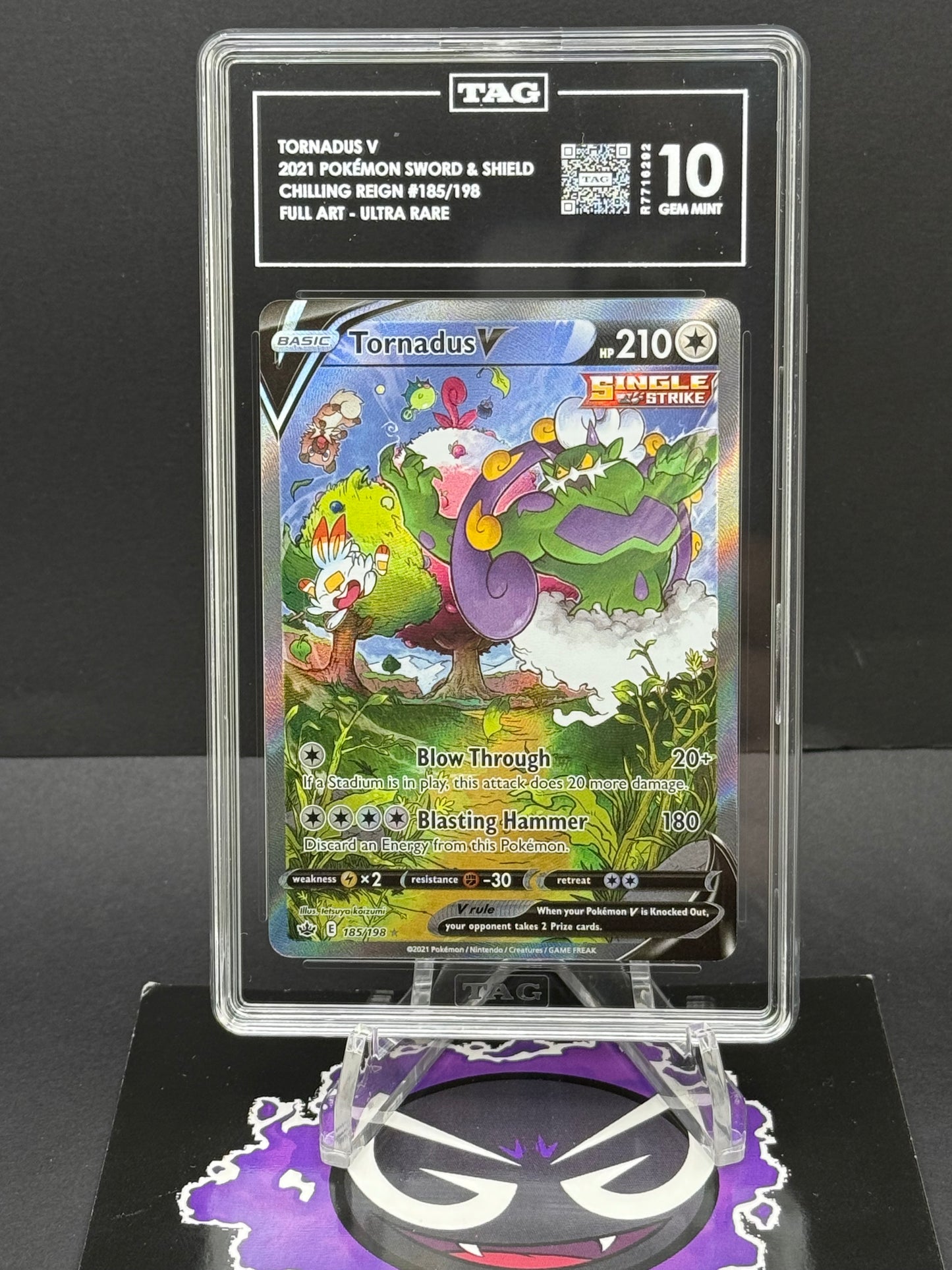 Pokémon Slab# 213 Tornadus V 185/198 TAG 10
