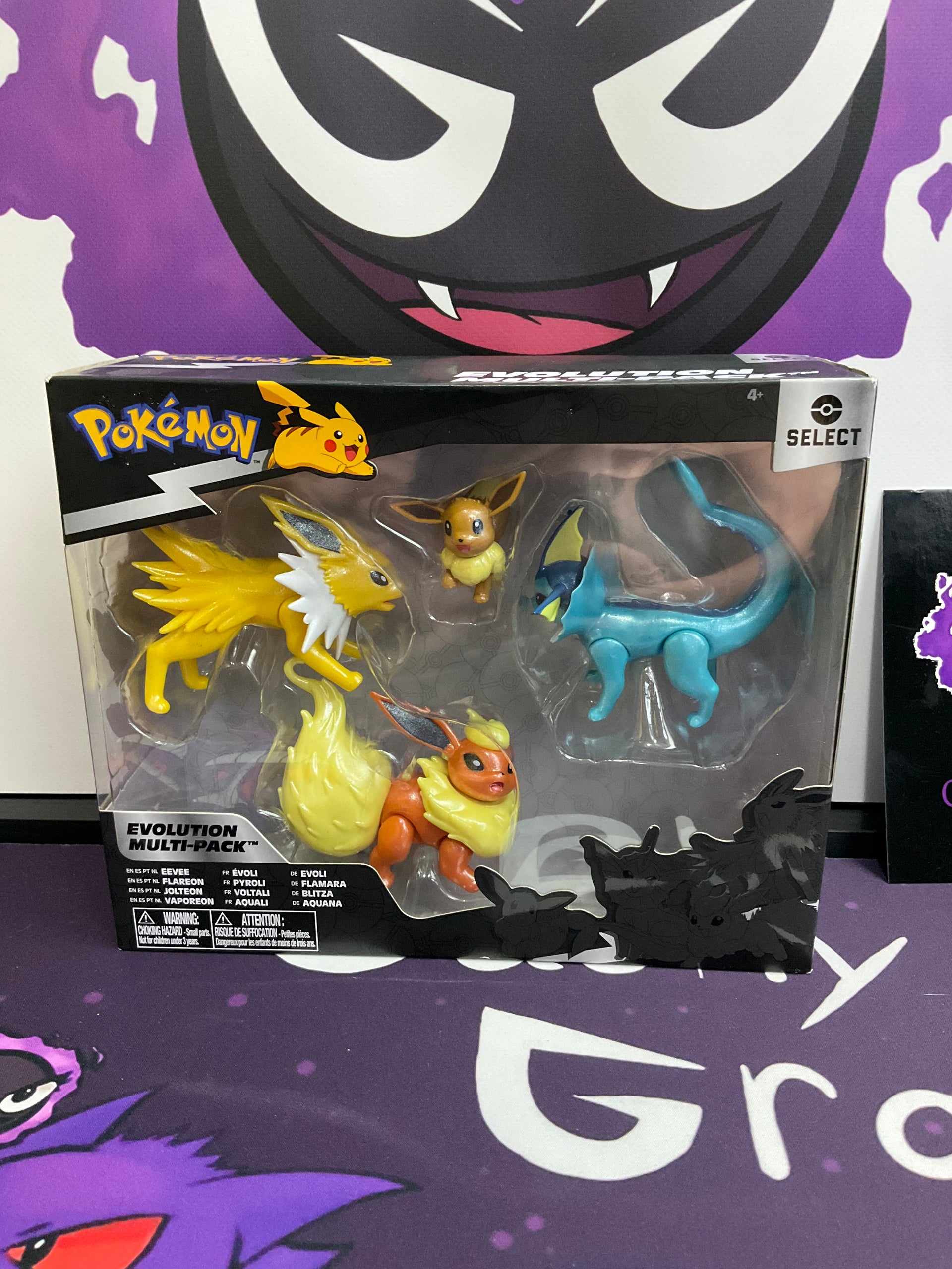 Pokémon - Pack figurines Evoli, Voltali, Aquali & Pyroli, Select Evolution  Multipack